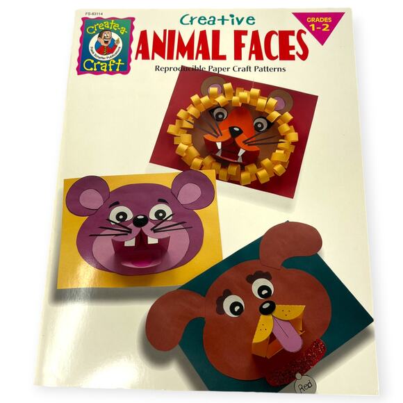 Creative Animal Faces Masks Paperback Book Lynn Lapointe Kids Craft - Picture 1 of 4